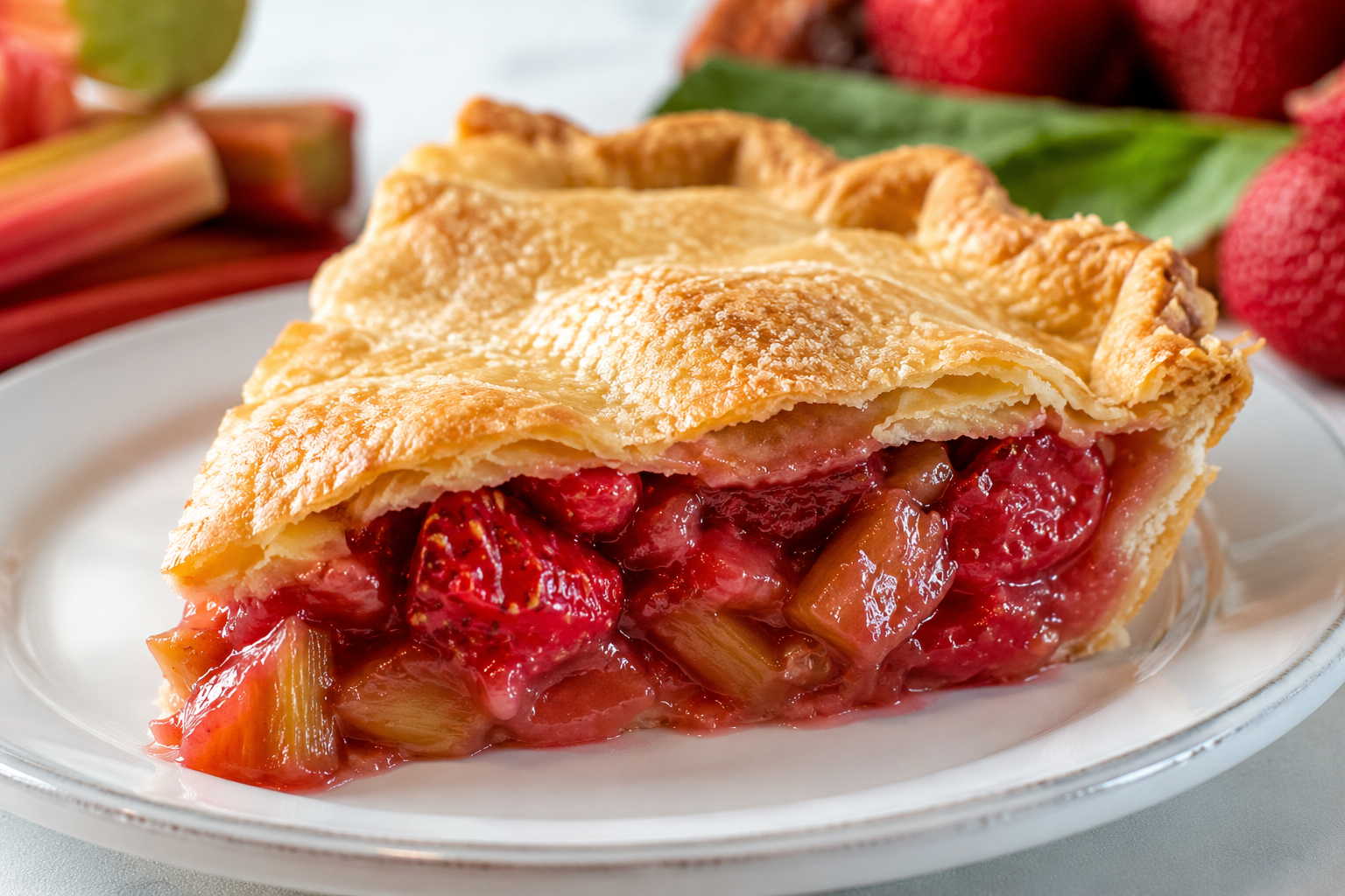 Best Strawberry Rhubarb Pie with Sweet Tart Homemade Filling