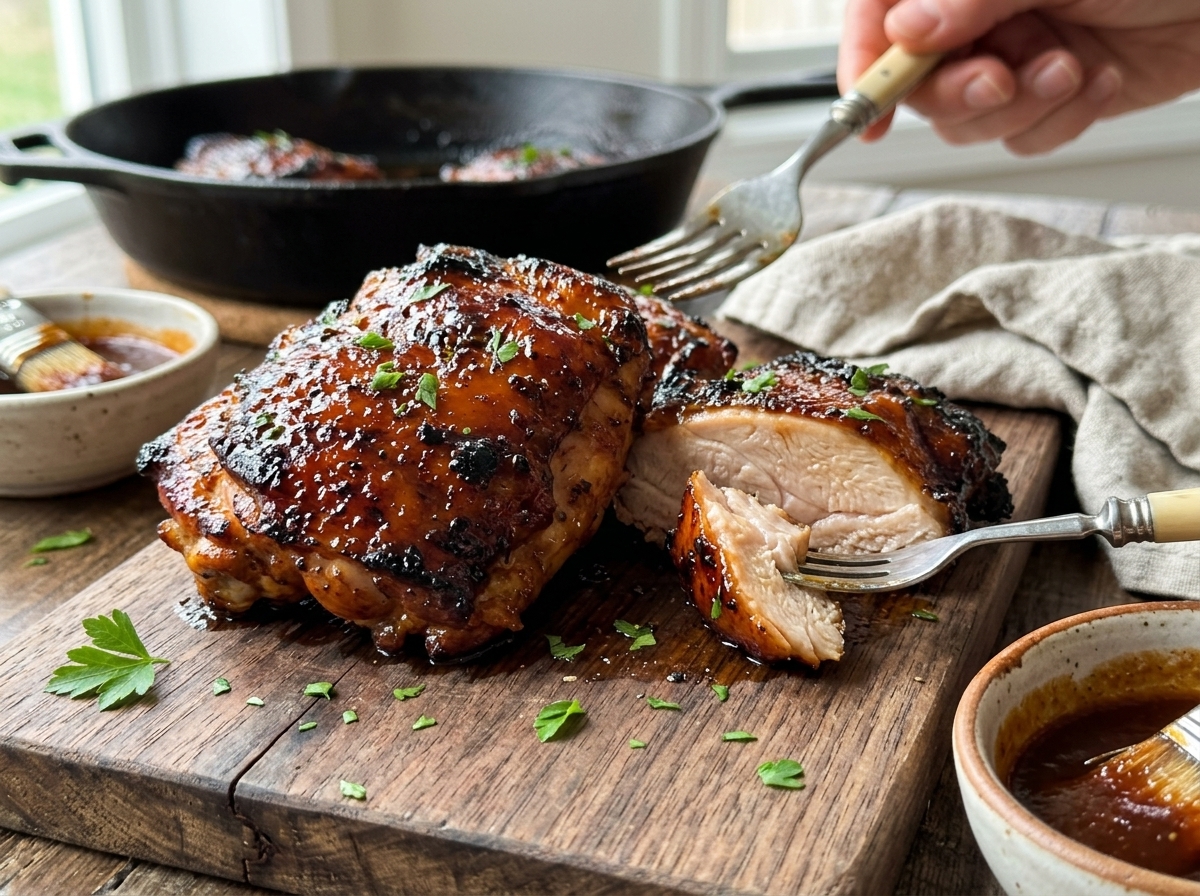 Caramelized Chicken Thighs for an Easy Oven BBQ Dinner