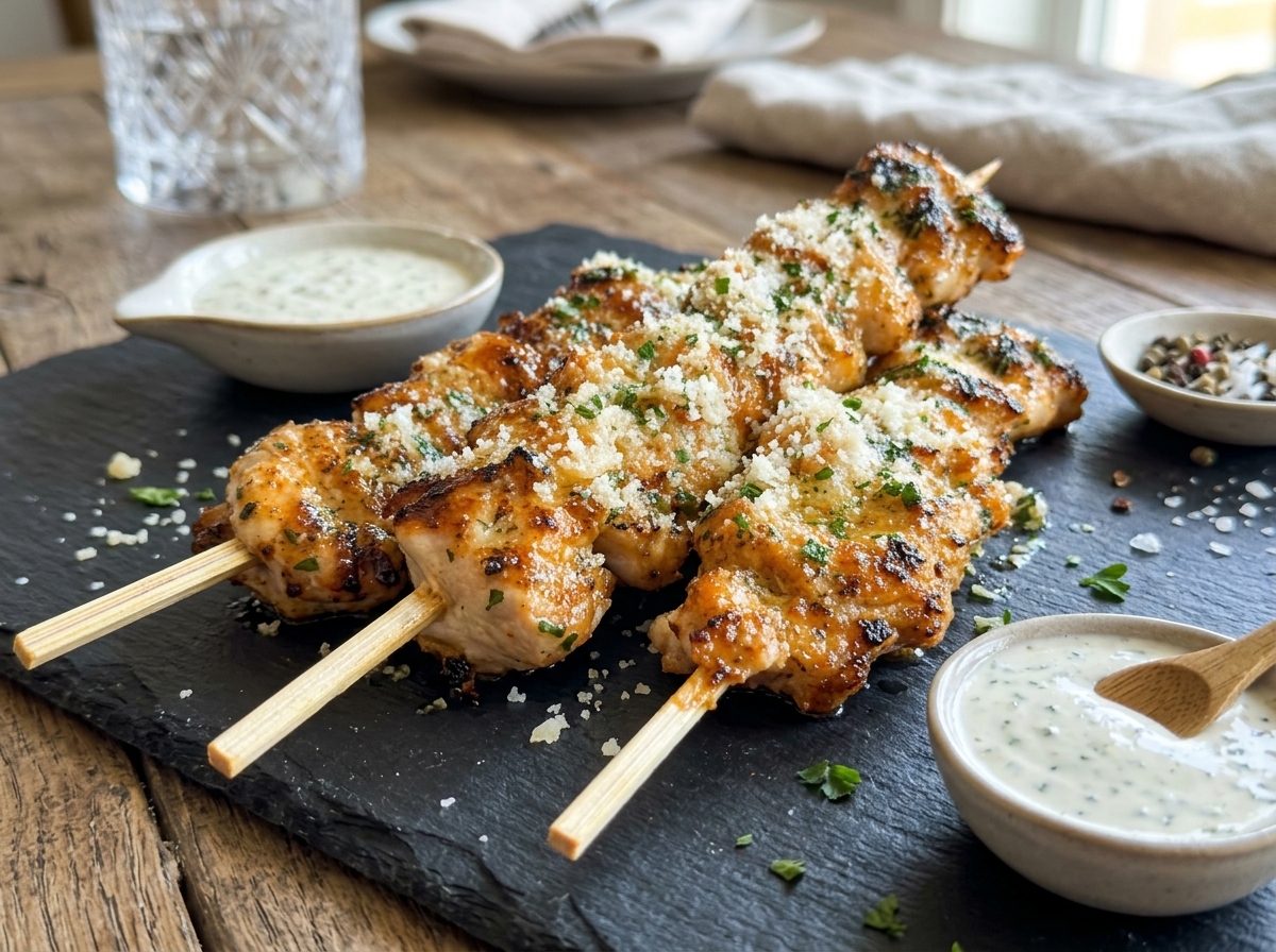 Chicken Skewer Recipe with Garlic Parmesan Ranch Flavor