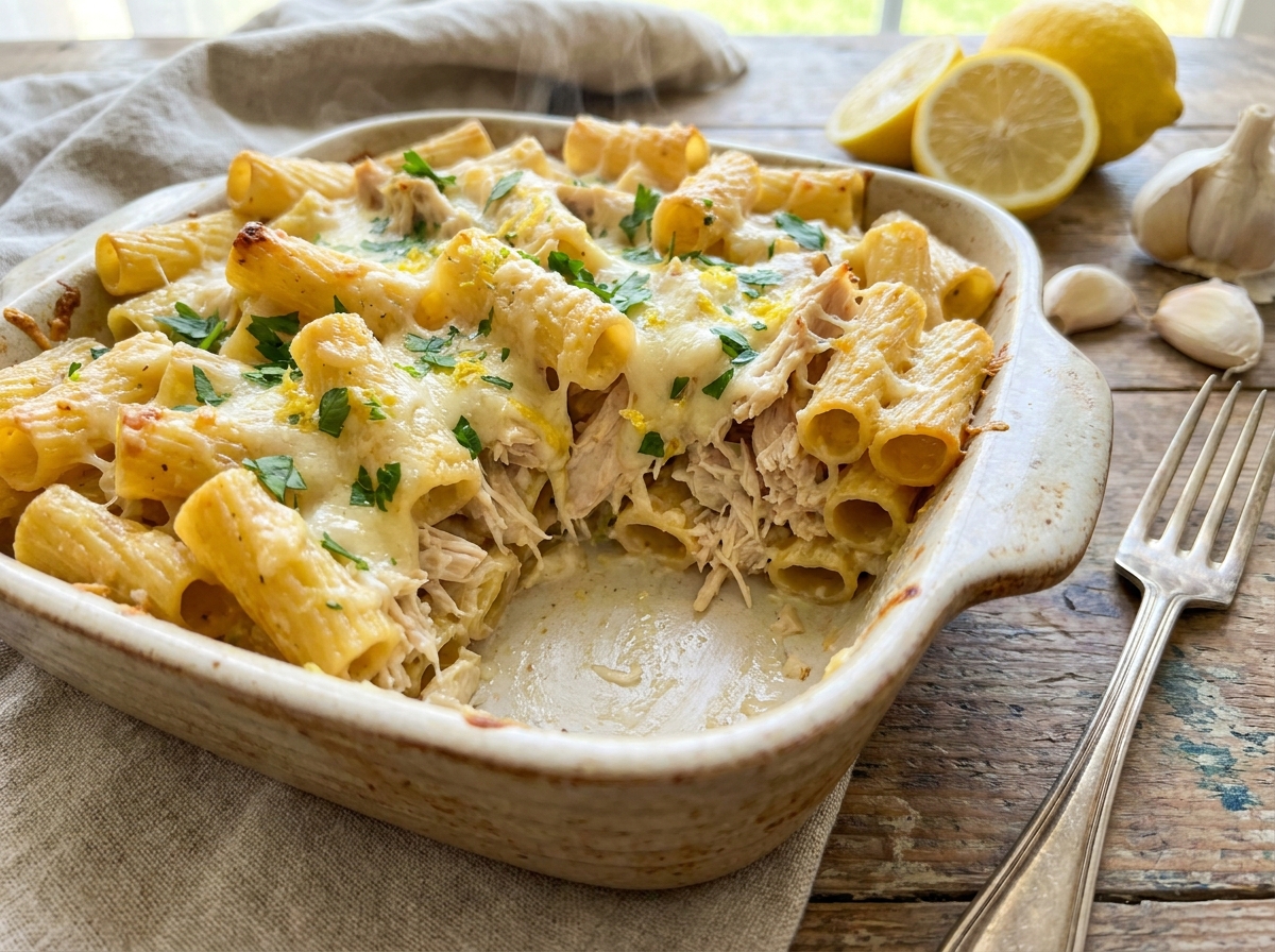 This creamy lemon chicken pasta is an easy 30-minute dinner made with tender chicken, pasta, fresh lemon, garlic, parmesan, and a silky cream sauce. Perfect for busy weeknights, leftover chicken, or a cozy family meal that feels fresh and comforting.