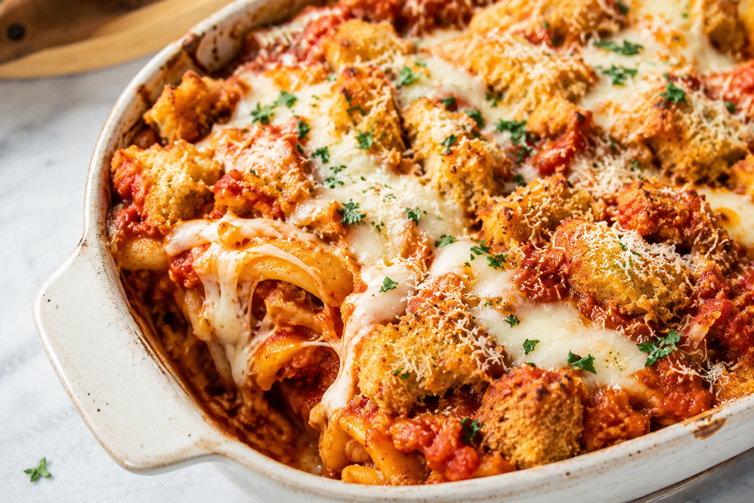 Easy Baked Chicken Parmesan Casserole With Pasta