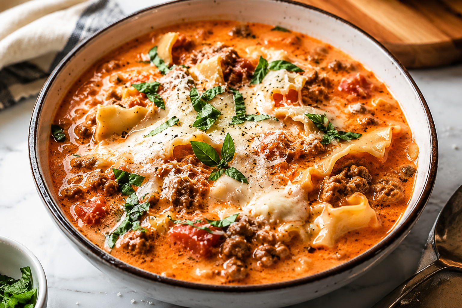 Easy Creamy Lasagna Soup for Quick and Easy Fall Dinners