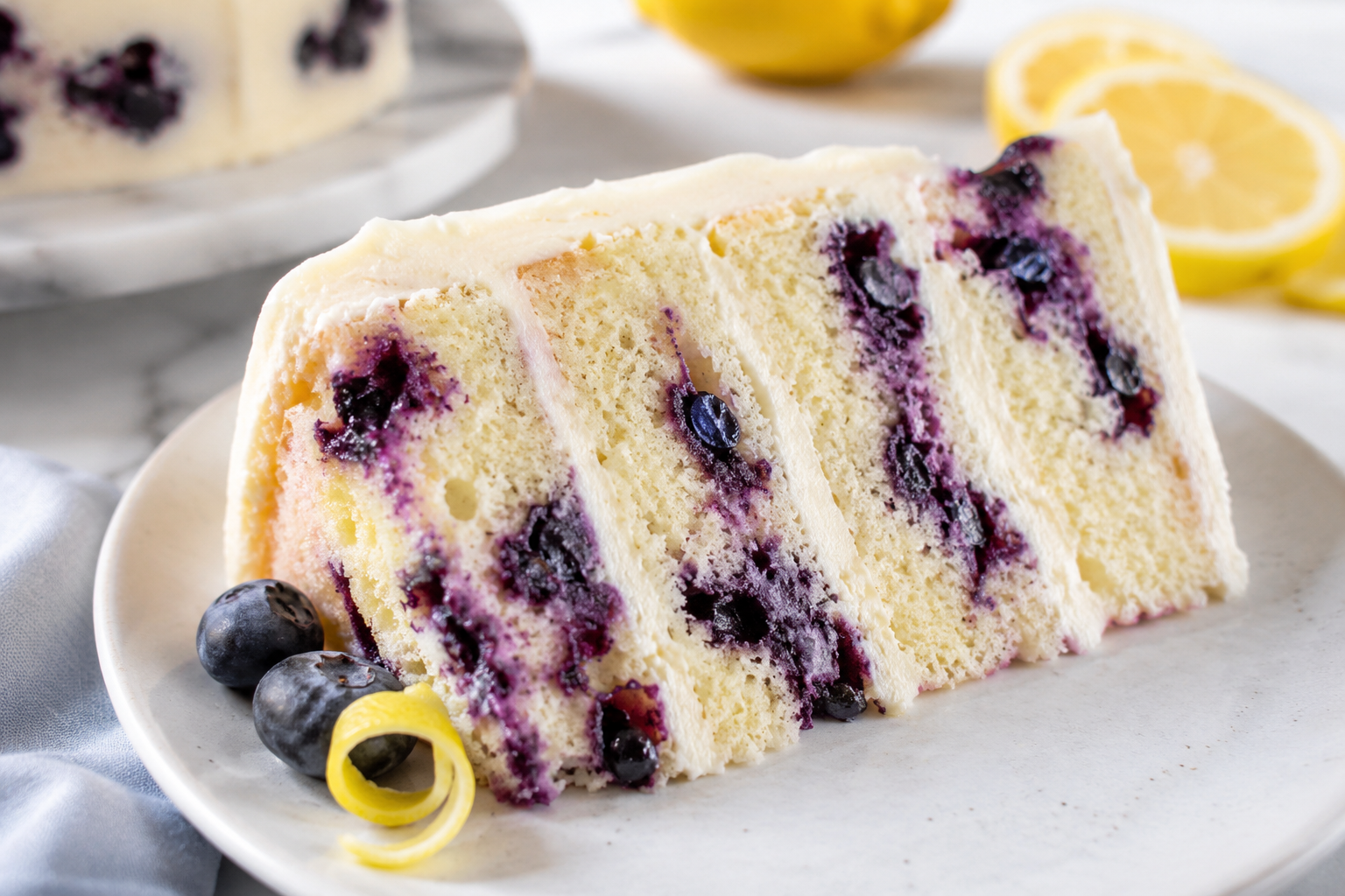 Easy Lemon Blueberry Cake with Cream Cheese Frosting