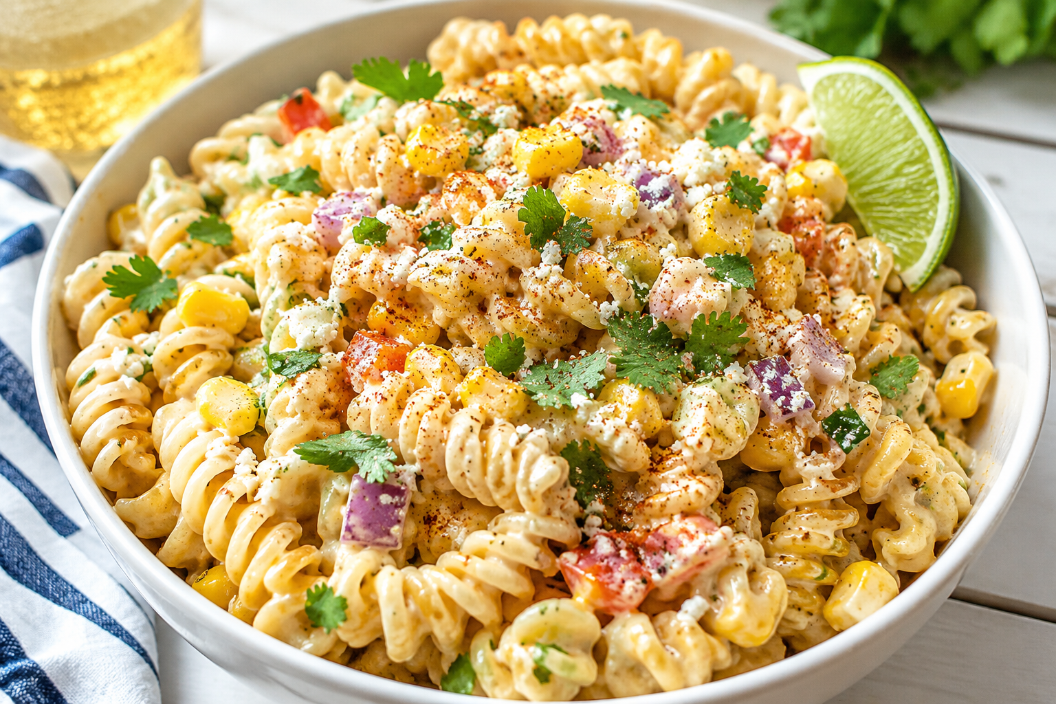 Easy Mexican Street Corn Pasta Salad for Cold Lunch Meals