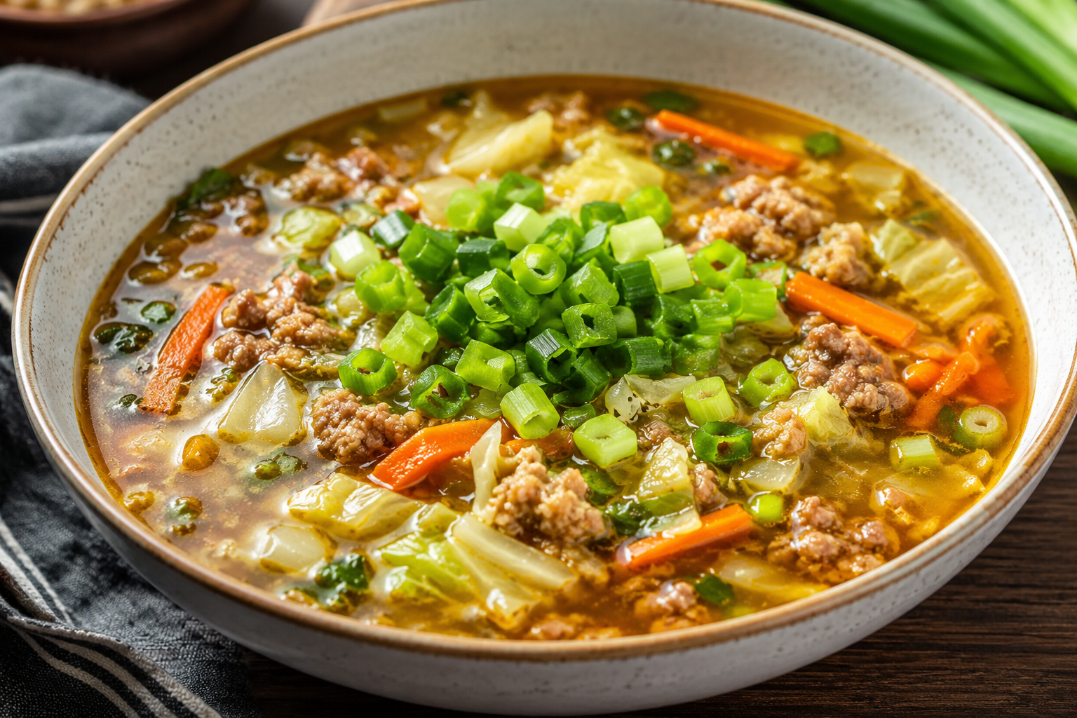Easy One Pot Keto Egg Roll Soup for Healthy Cozy Dinner Ideas