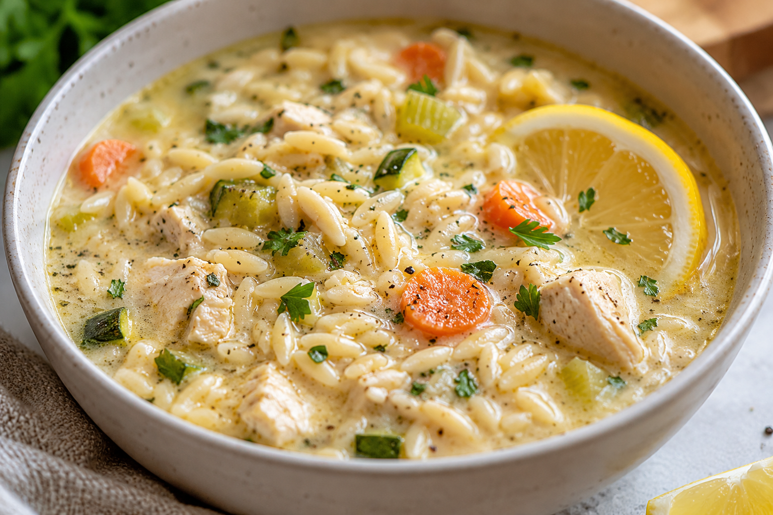 Lemon Chicken Orzo Soup for Cozy Soup Dinner Nights