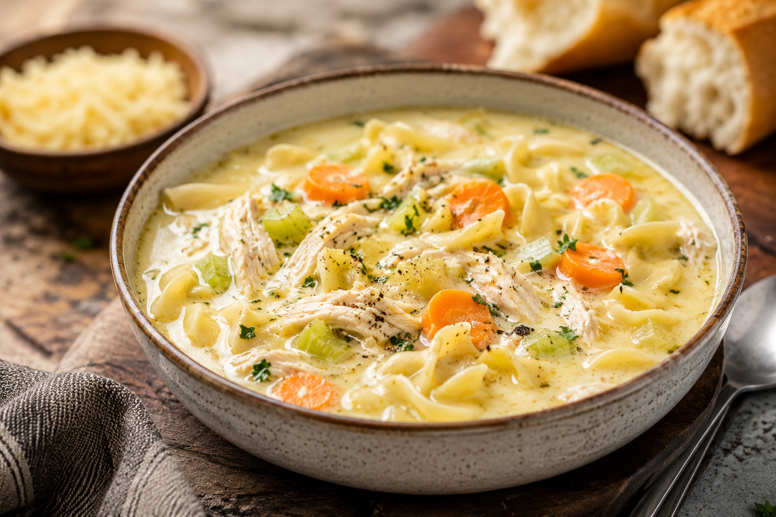 Simple Homemade Chicken Noodle Soup with Veggies