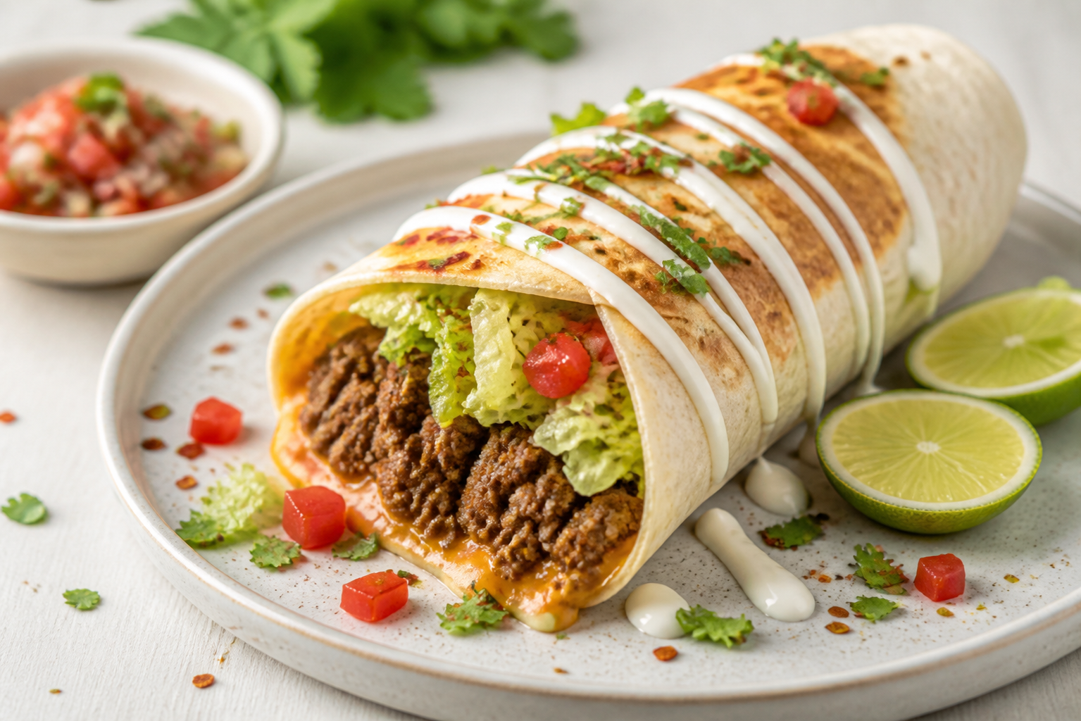 Crunchy Taco Wrap with Ground Beef Wraps Flour Tortillas