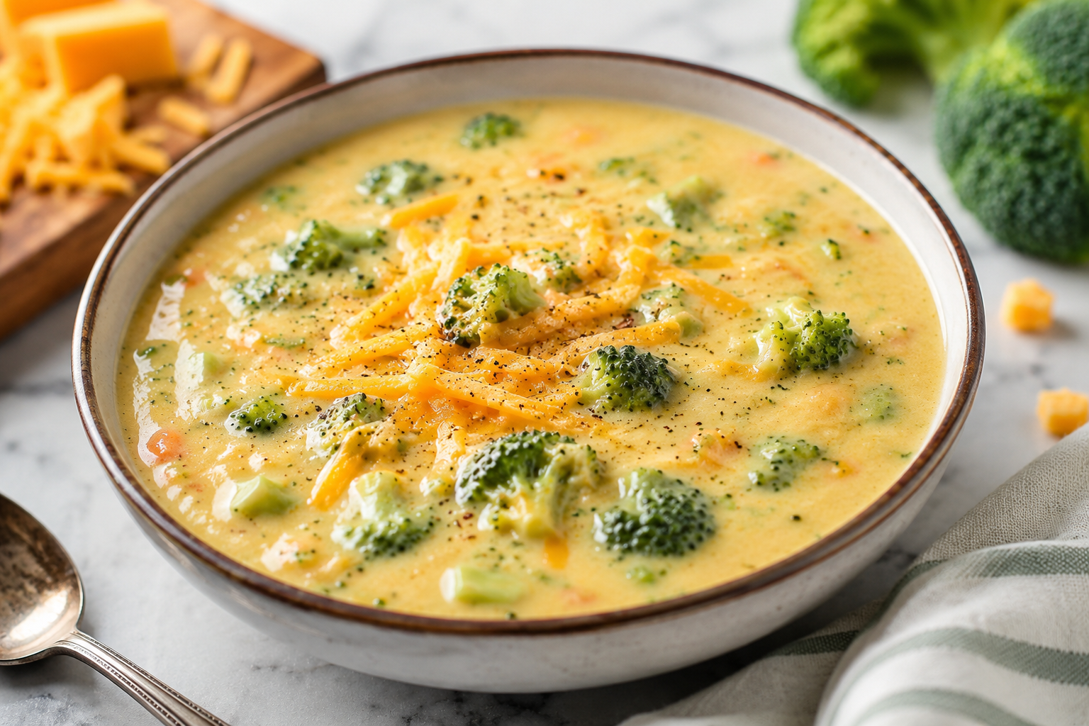 Easy Broccoli Cheddar Soup for Healthy Freezable Meals