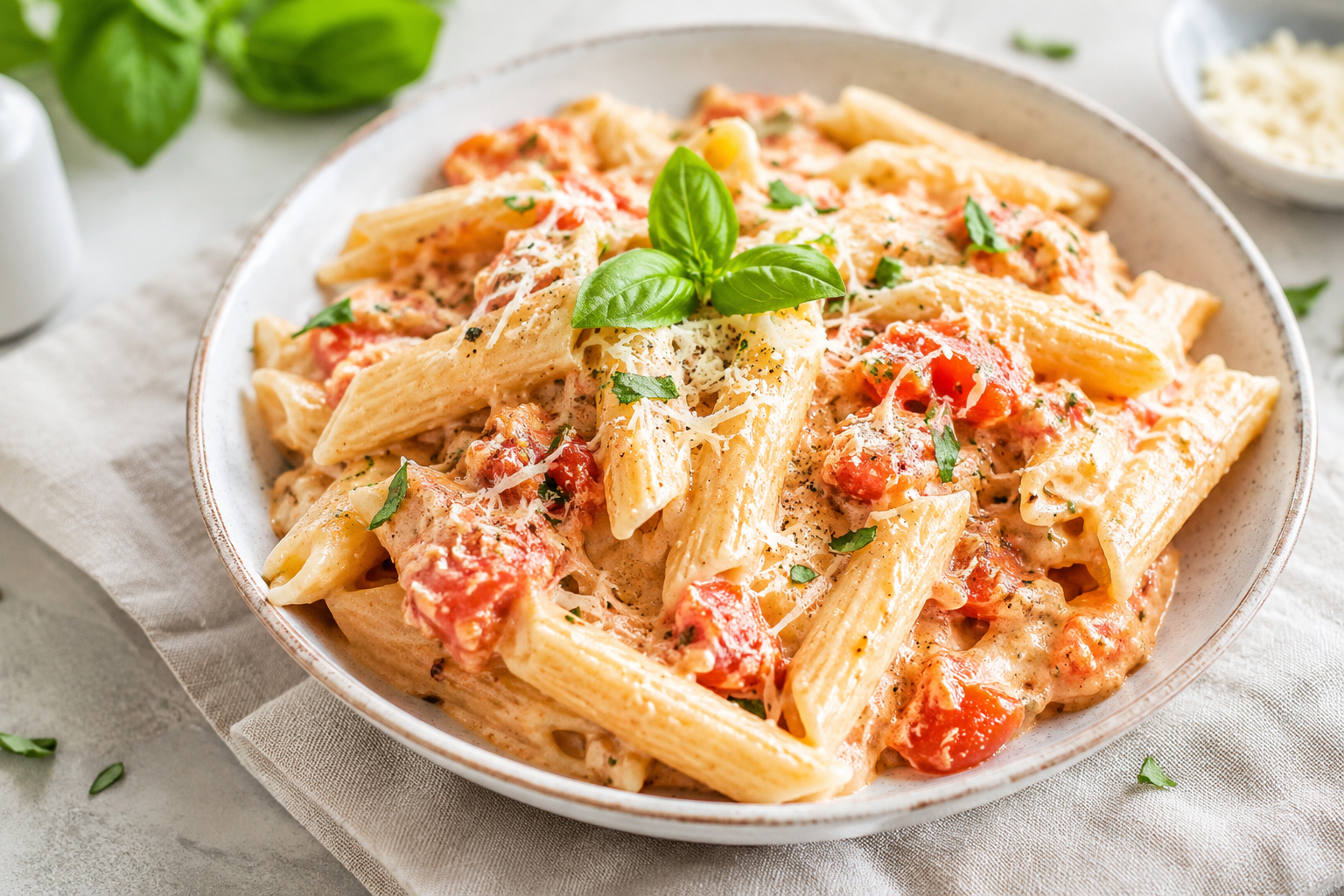 Easy Oven Baked Tomato Ricotta Pasta with Italian Flavors