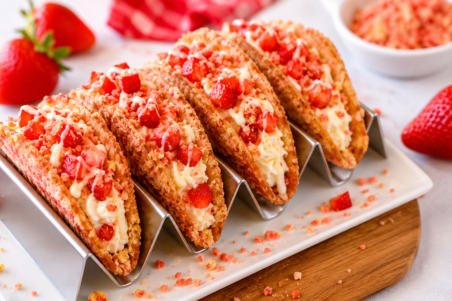 Easy Strawberry Crunch Cheesecake Tacos Ready in 20 Minutes